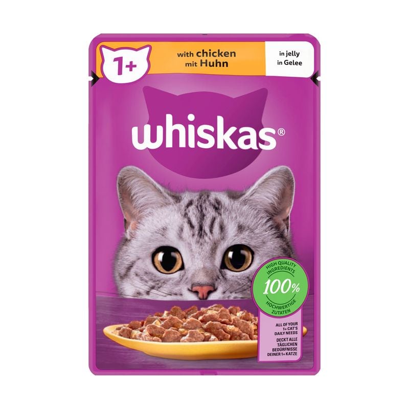 Whiskas 1+ Cat Food Pouch Chicken Jelly