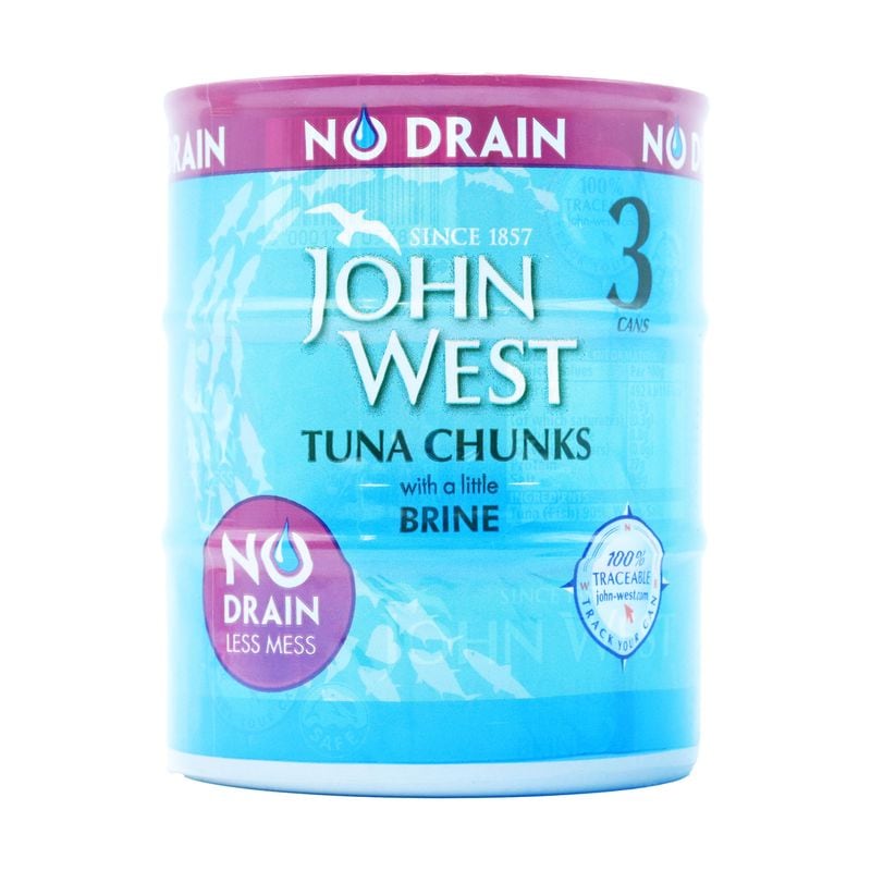 John West No Drain Tuna Chunks Brine 3pk