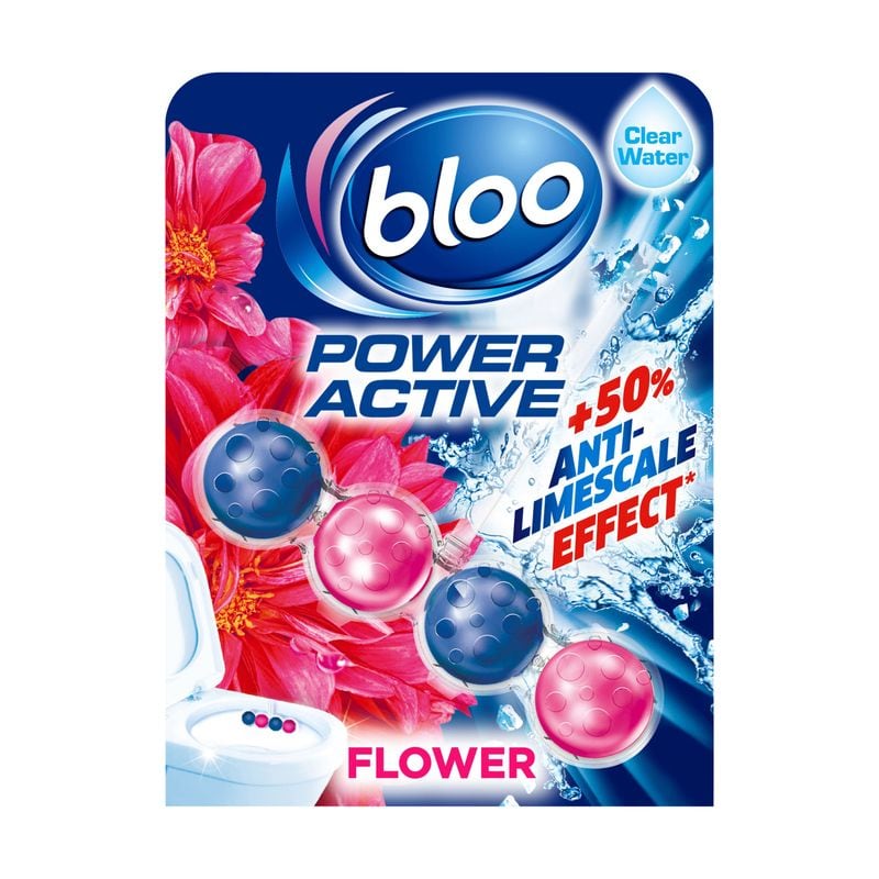 Bloo Power Clear Water Toilet Rim Block Flower