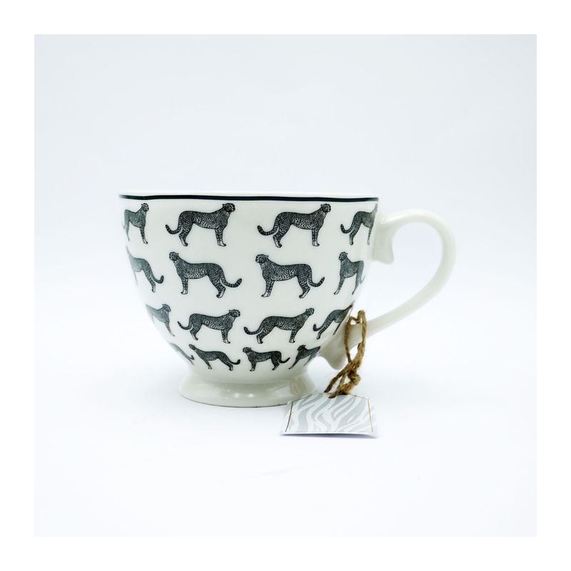 Mug Porcelain Footed Leopard