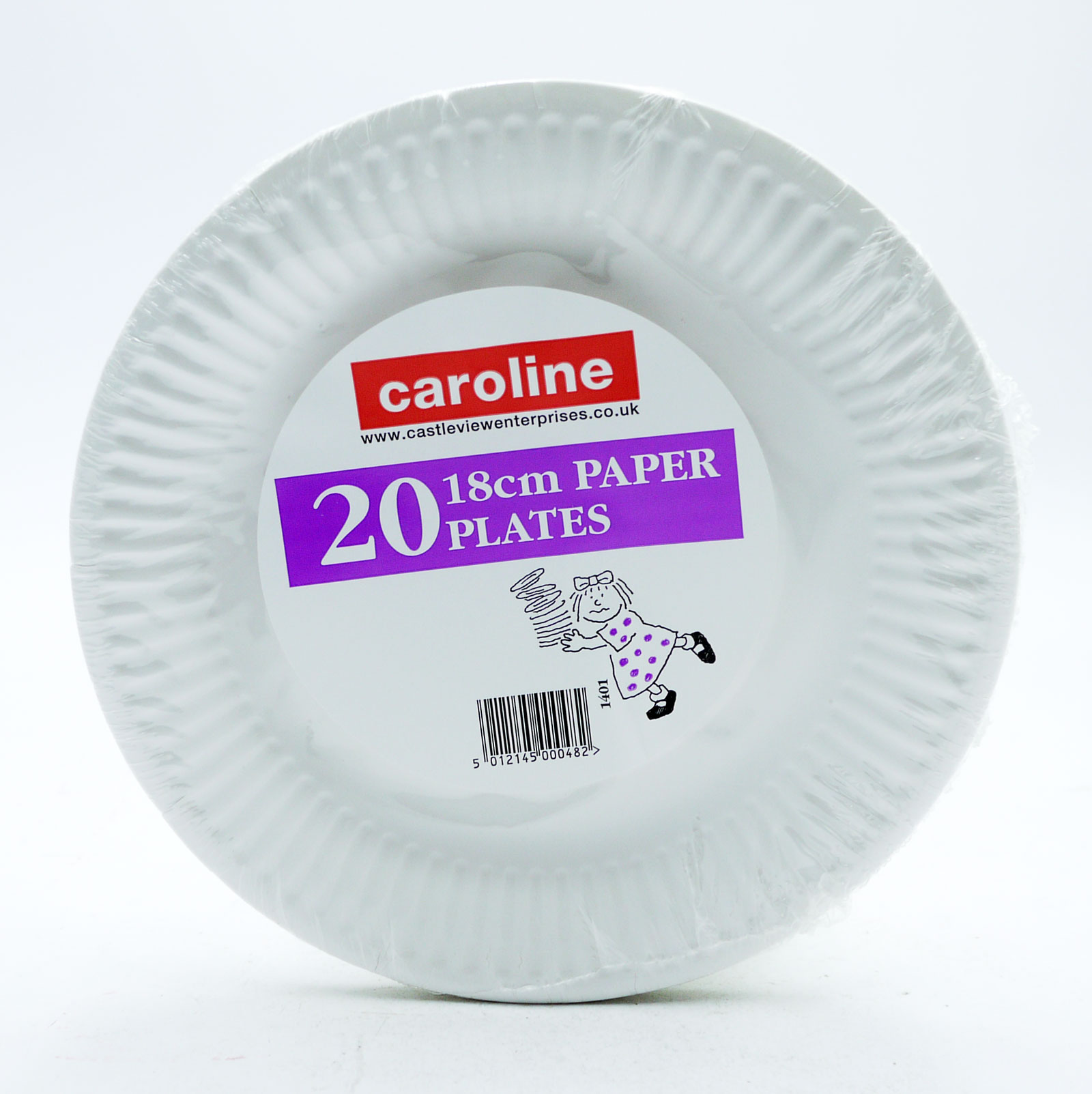 Caroline White Paper Plates 18cm