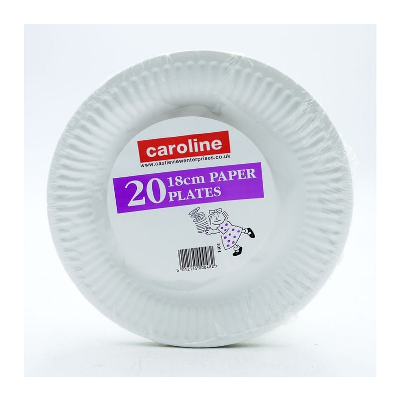 Caroline White Paper Plates 18cm