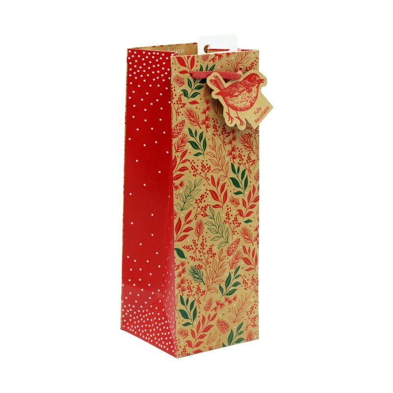 Tom Smith Gift Bag Bottle Red Robin
