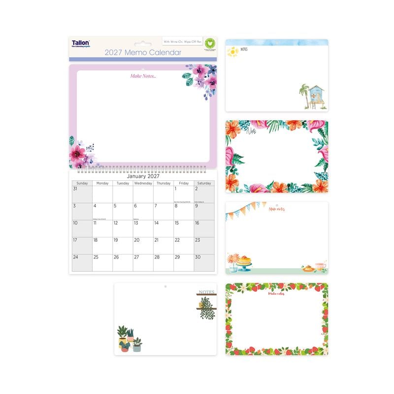 Calendar 2027 Memo Illustrated With Pen