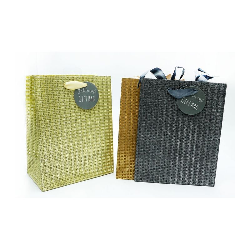 Gift Bag Glitter 4 Assorted MED