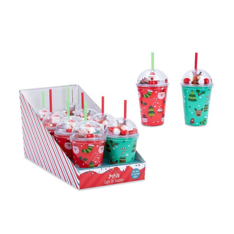 Xmas Cold Drink Cup Light Up Assorted