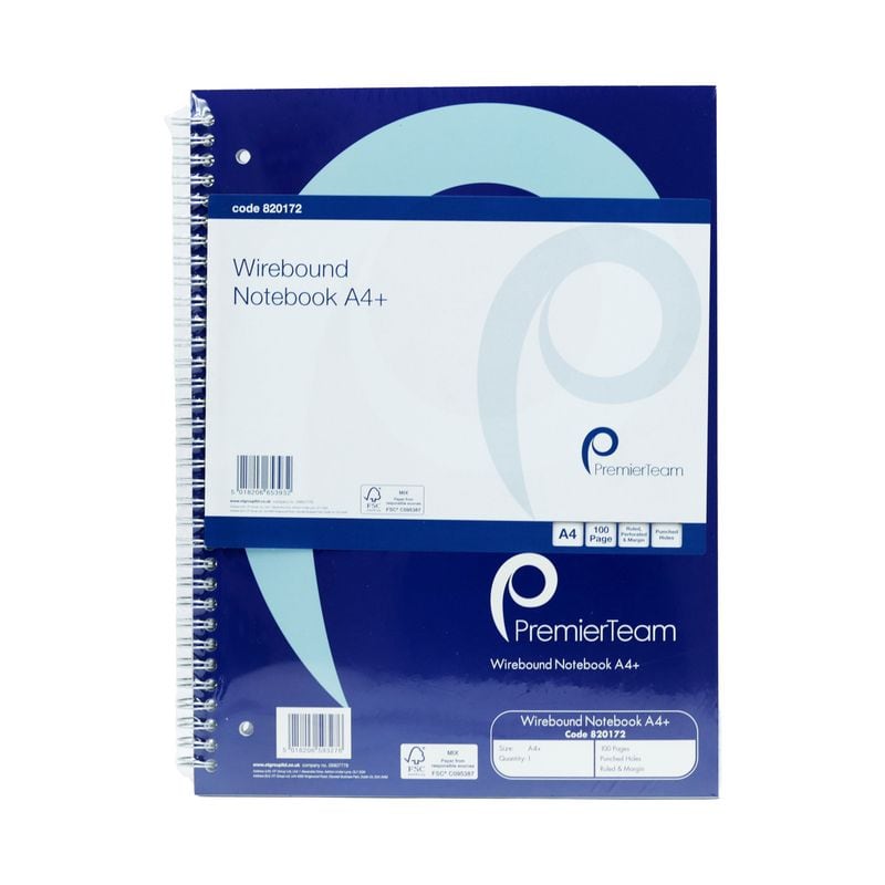 NOTEBOOK A4 WIRE BOUND 100 PAGE(C)