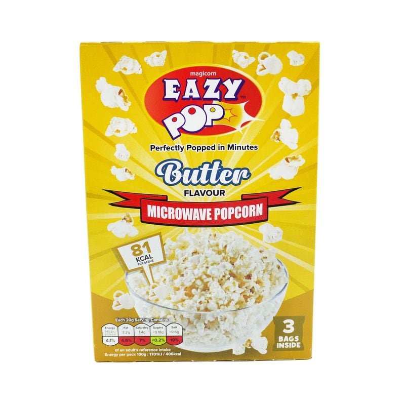 Eazypop Microwave Popcorn Butter 3pk