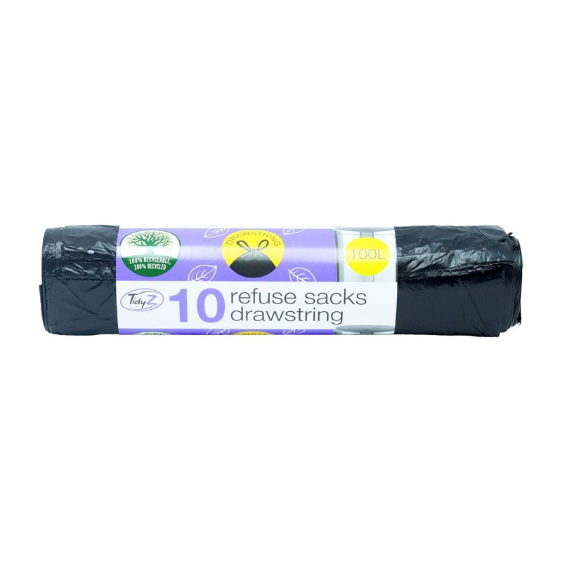 Tidyz Drawstring Bin Liner Super Strong 100L