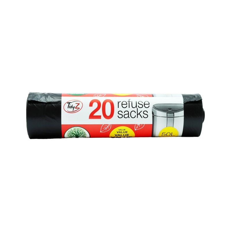 AIL Black Refuse Sacks 50L 20x