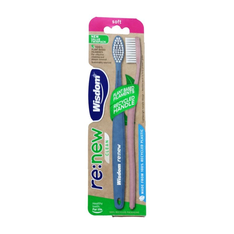 Wisdom Toothbrushes Renew Soft 2pk