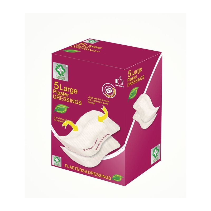 A&E Large Plaster Dressings 5s