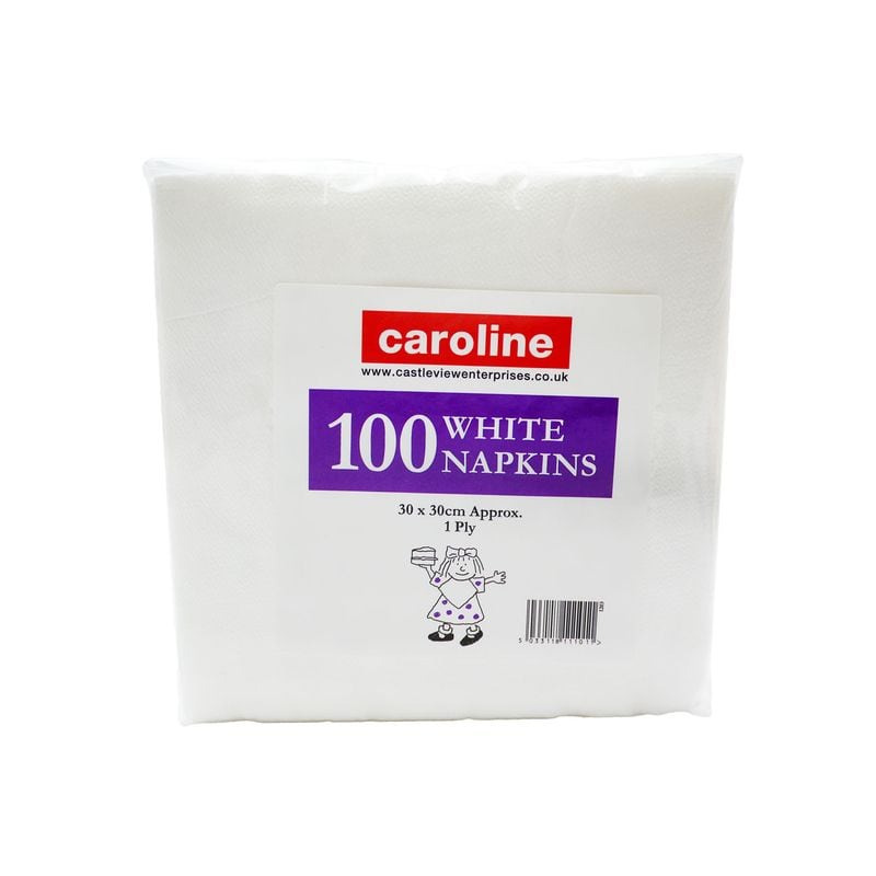 Caroline Napkins White 1ply 30x30cm