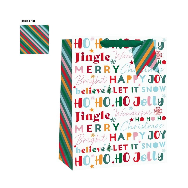 Xmas Gift Bag Xl Xmas Jolly Text