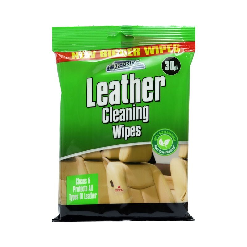 Car Pride Leather Cleaning Biodegradable Wipes 30x