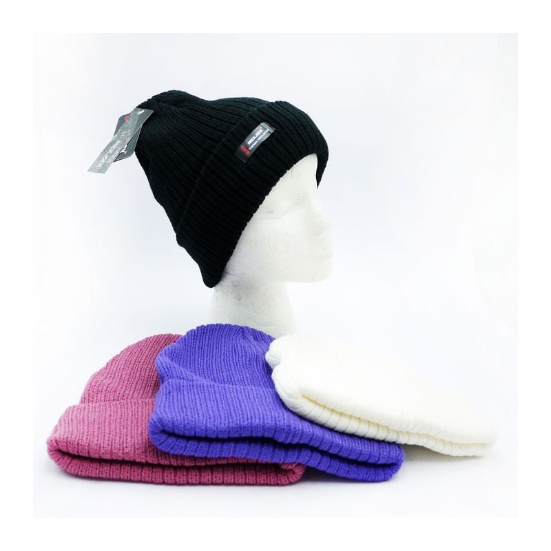 Hat Ladies Ribbed Lined Assorted