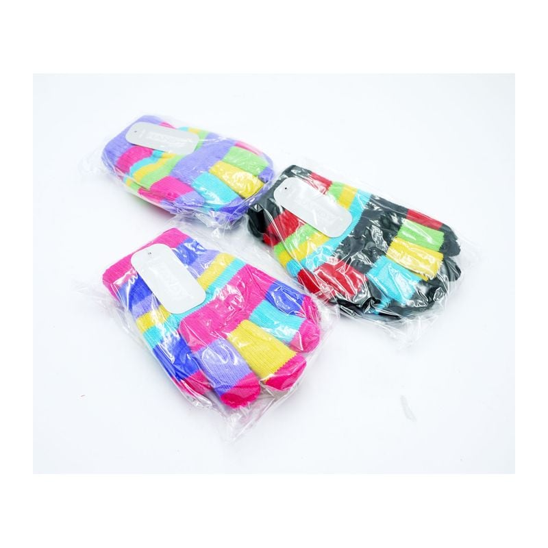 Gloves Kids Lined Striped Multicolour