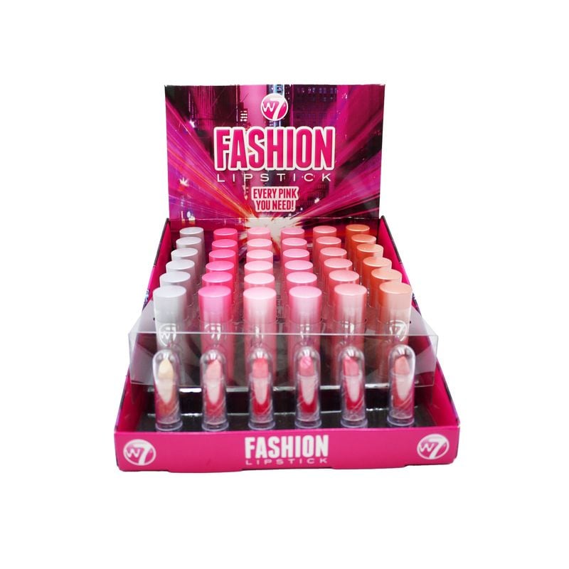 W7 LIPSTICKS PINKS IN DISPLAY