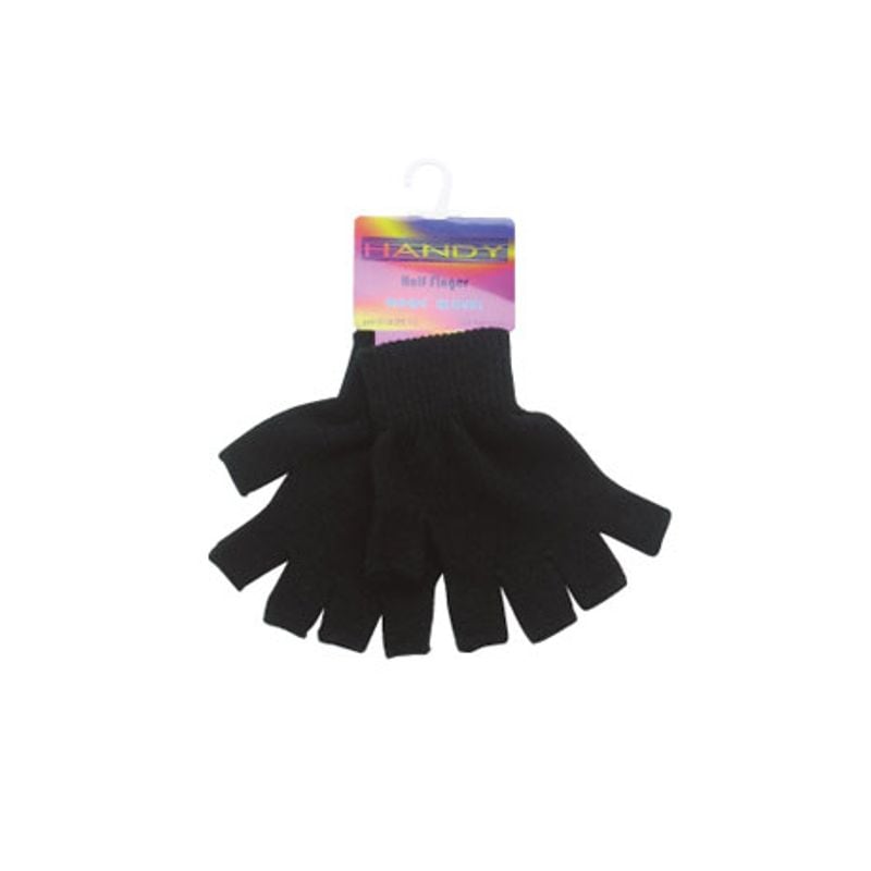 Gloves Mens Fingerless Magic Black