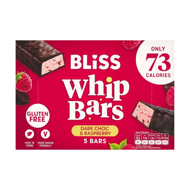 Bliss Whip Bar Dark Chocolate & Raspberry 5pk