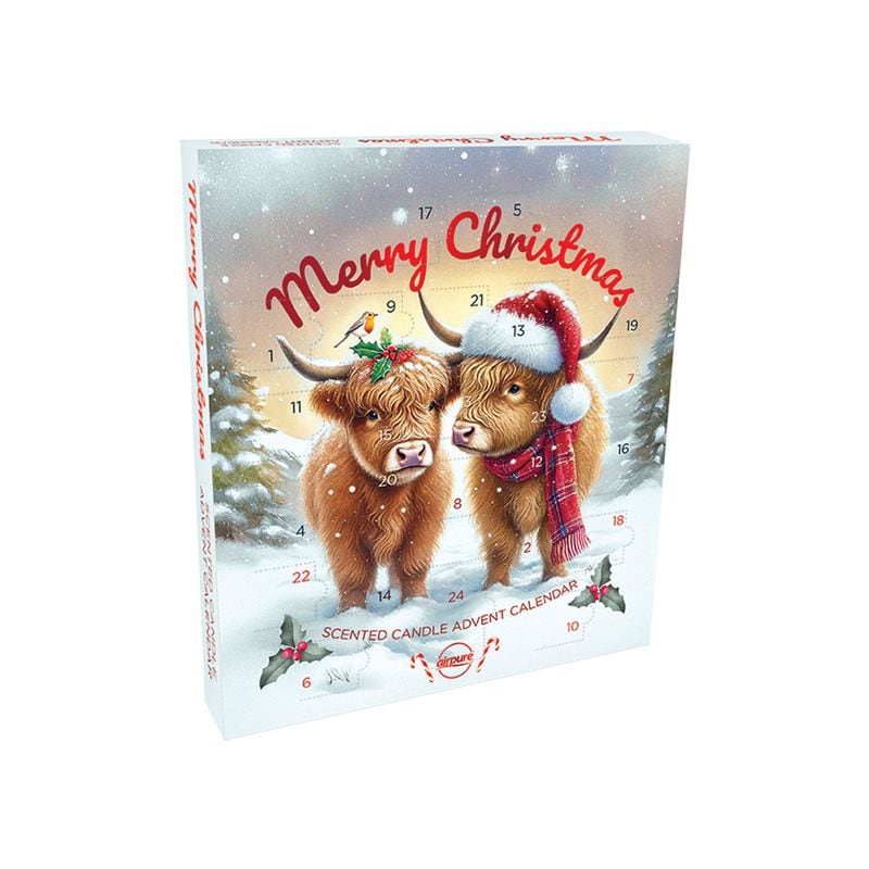 Airpure Tealight Advent Calendar Highland Cow