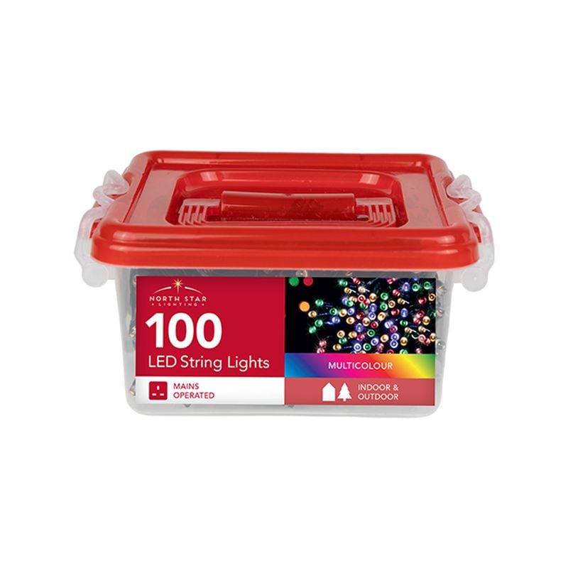 XMAS LIGHTS LED MULTI COLOUR MAINS 100B