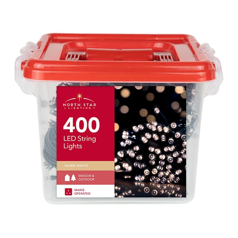 XMAS LIGHTS LED WARM WHITE MAINS 400B