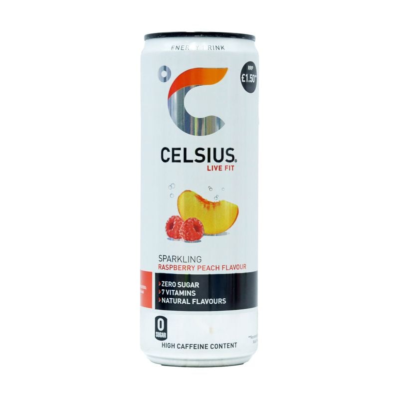 Celsius Raspberry Peach Can