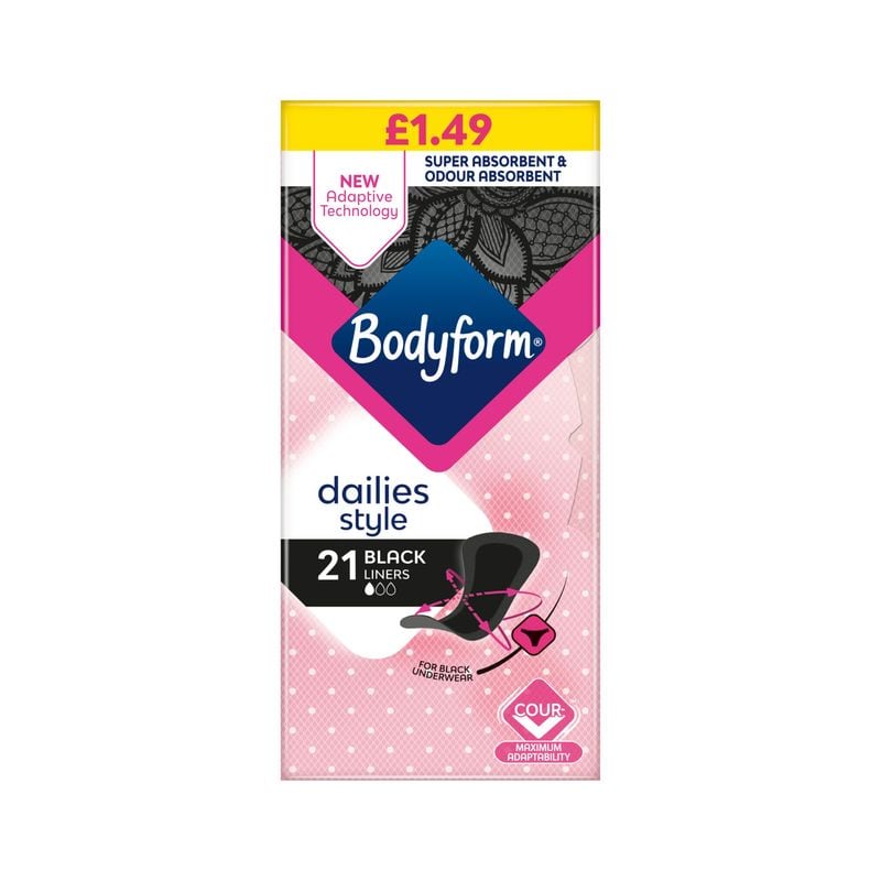 Bodyform Liners Black Dailies