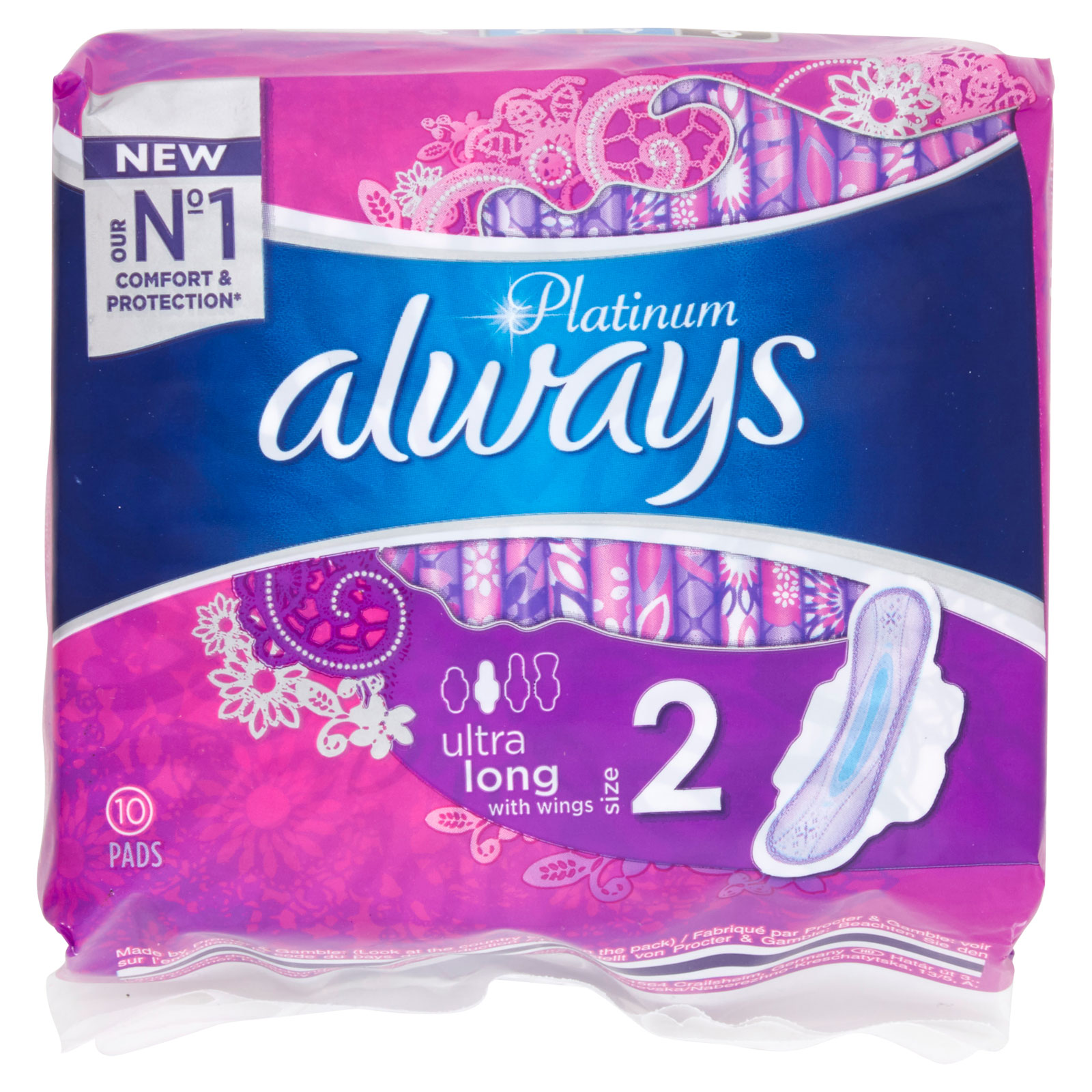 Always Platinum Towel Size 2 Long Wings