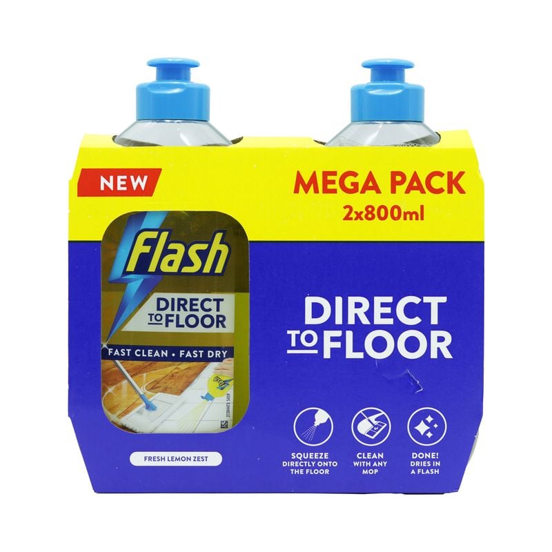 Flash Direct To Floor Cleaner Lemon 2pk