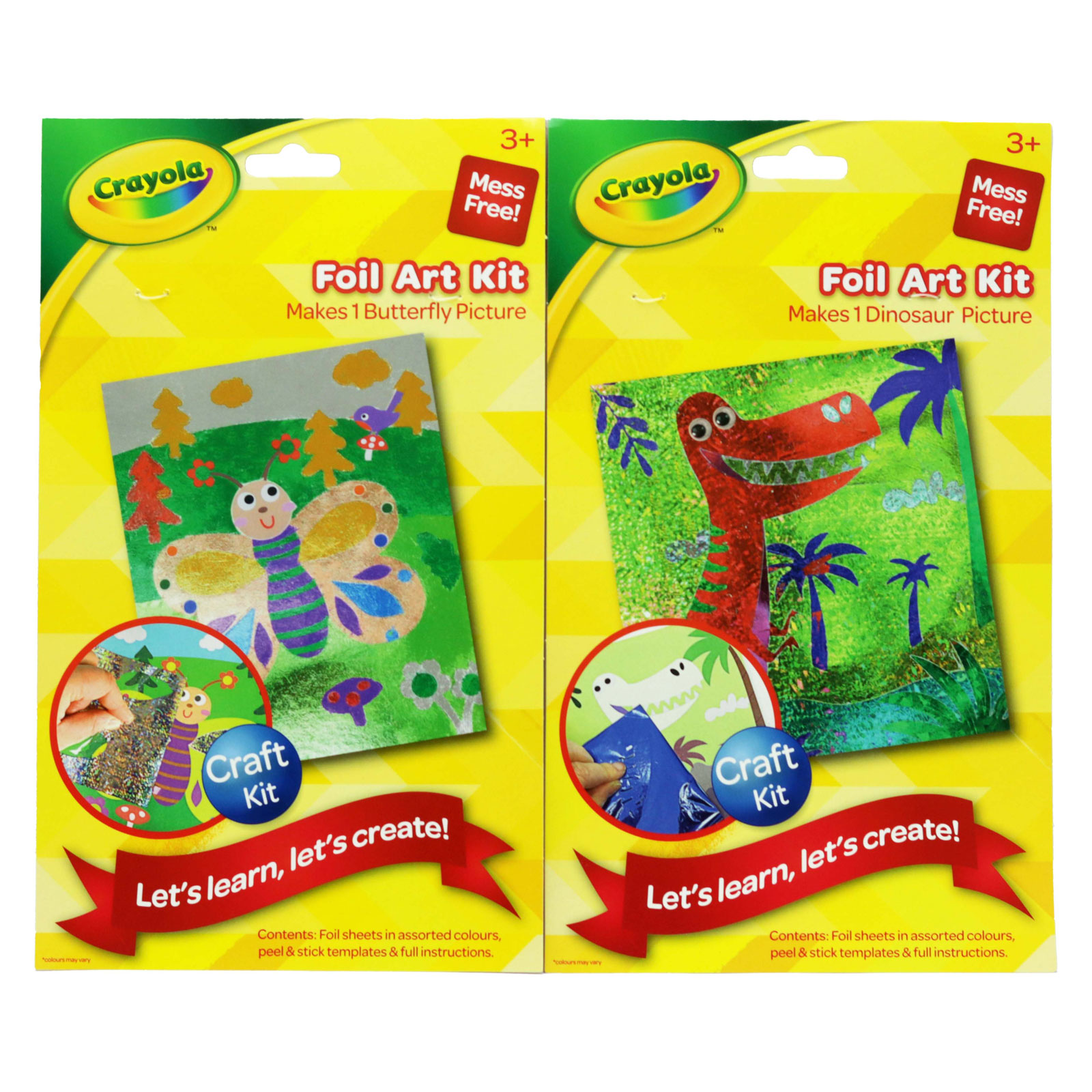 Crayola Foil Art Kit Dinosaur & Butterfly Assorted