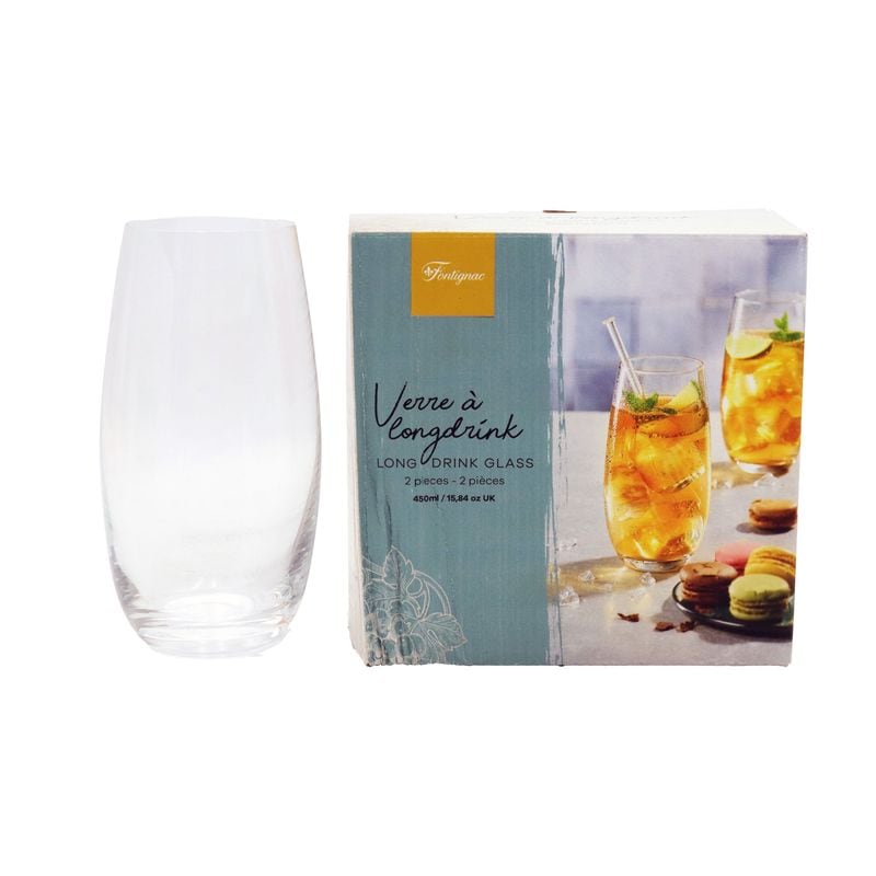 Fontignac Cristalline Glasses Long Drink 2pk