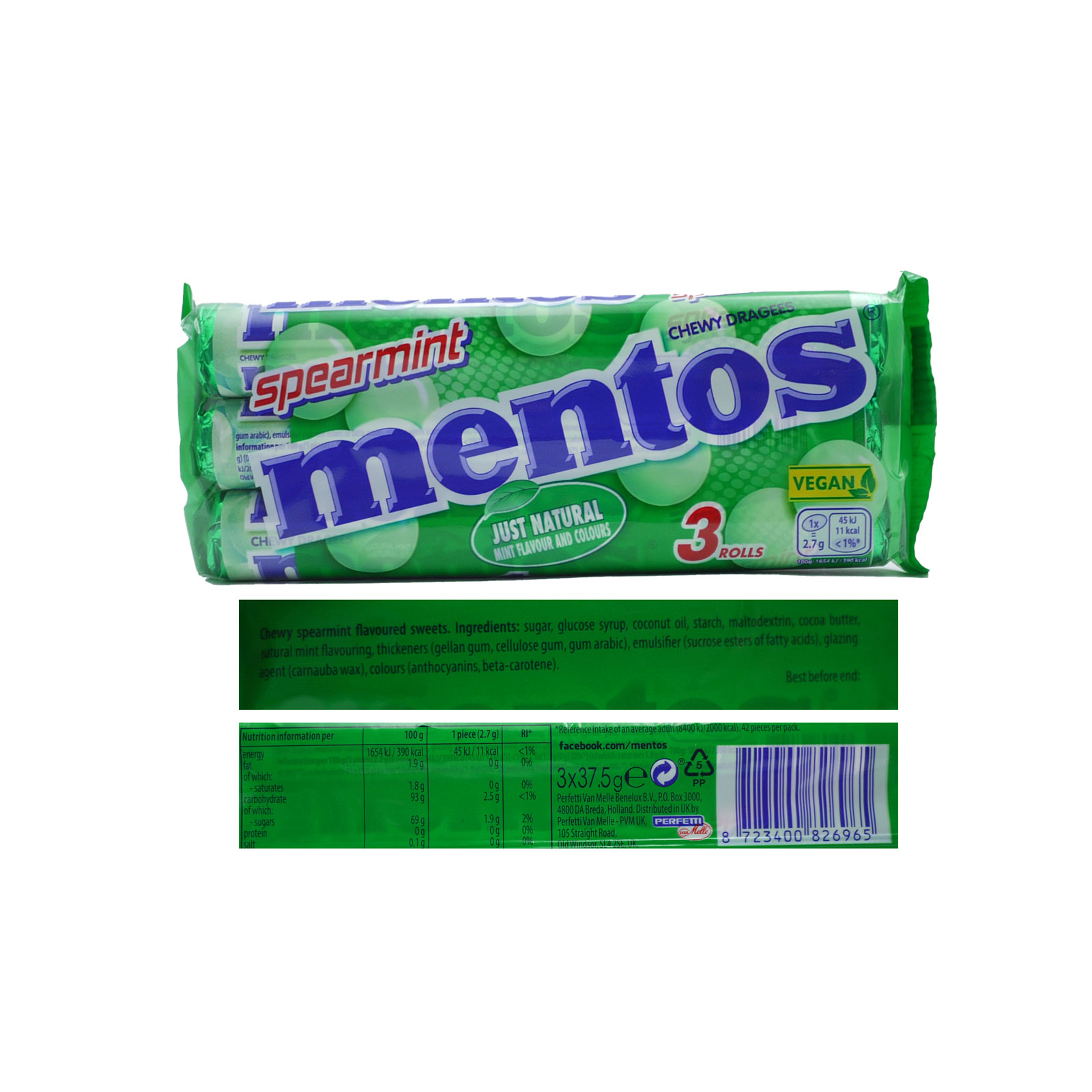 Mentos Spearmint 3x