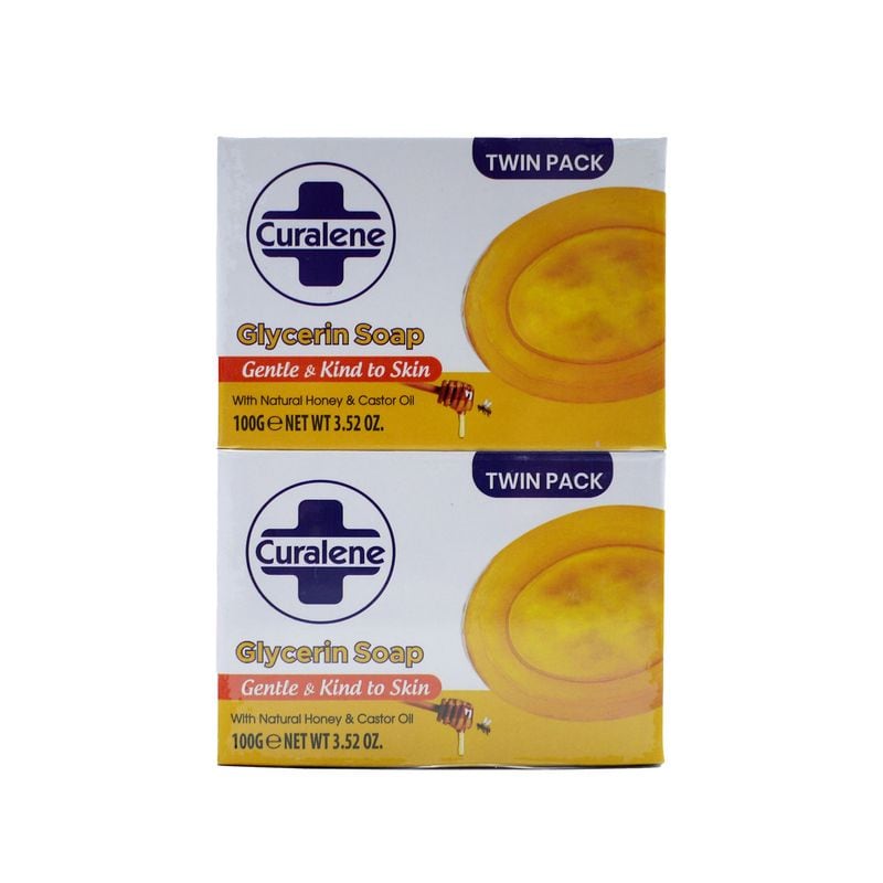 Curalene Soap Glycerine Natural Honey & Oil Twin